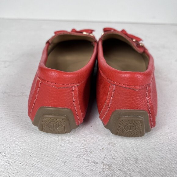 Talbots Womens Everson Tasseled Red Leather Driving Flats Sz 6.5 - Picture 8 of 10